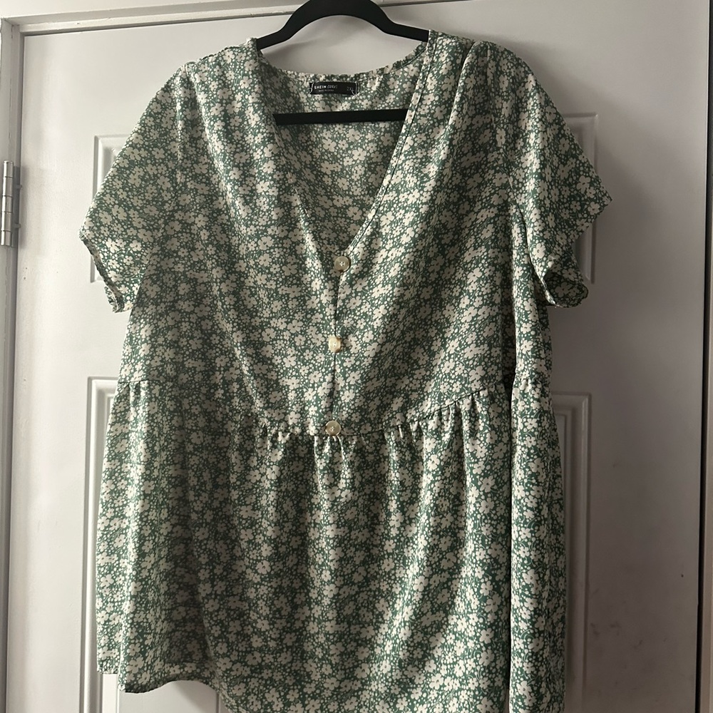 Floral Green Blouse